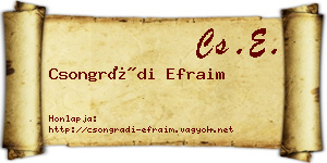 Csongrádi Efraim névjegykártya